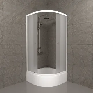 Душевая кабина Triton Вельвет Щ0000063057 90x90 см профиль белый стекло матовое